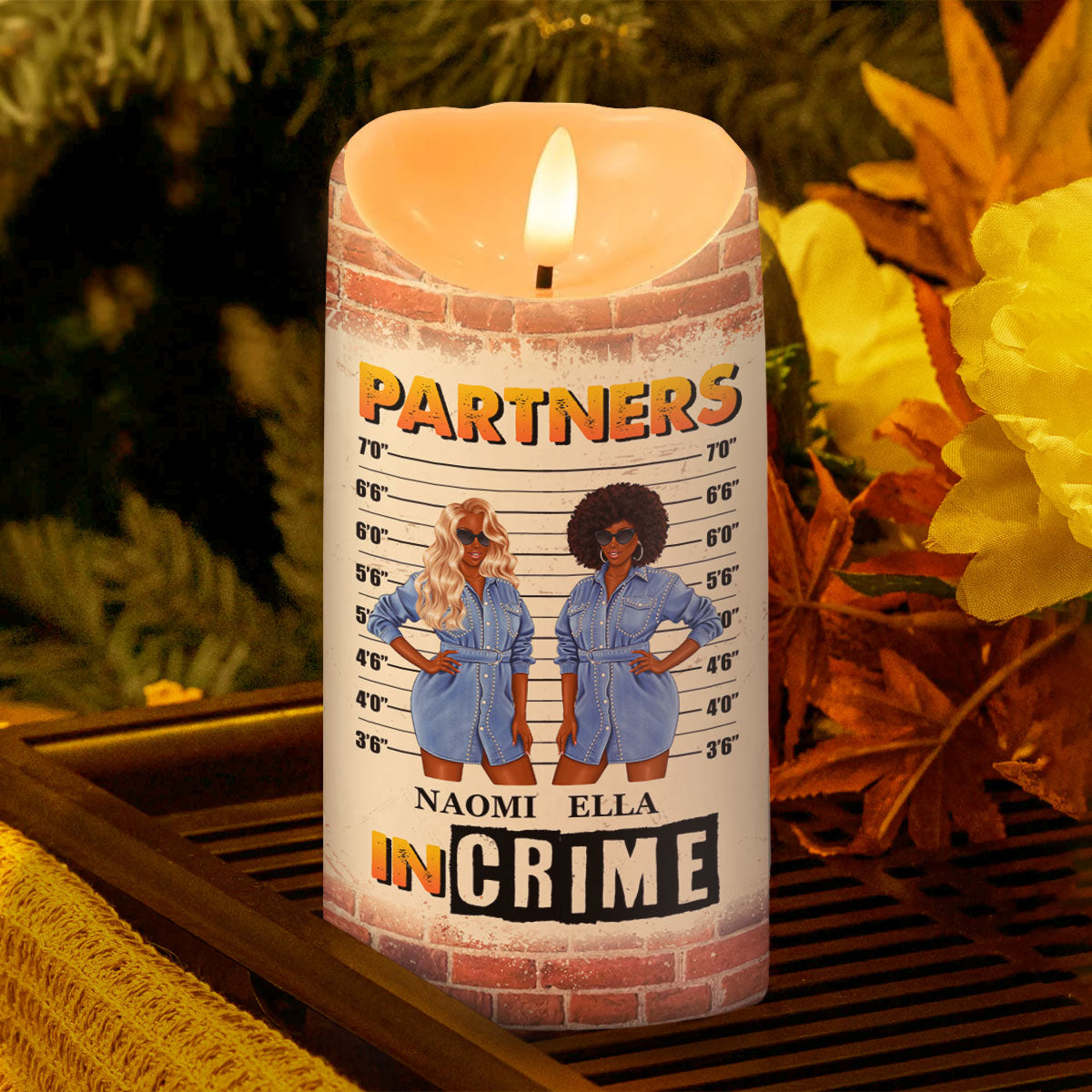 Partners In Crime - Personalized Flameless LED Candle