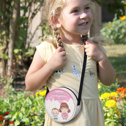 I Am Going To Be A Big Sister - Personalized Kid Round Purse SBCRBLN1782L