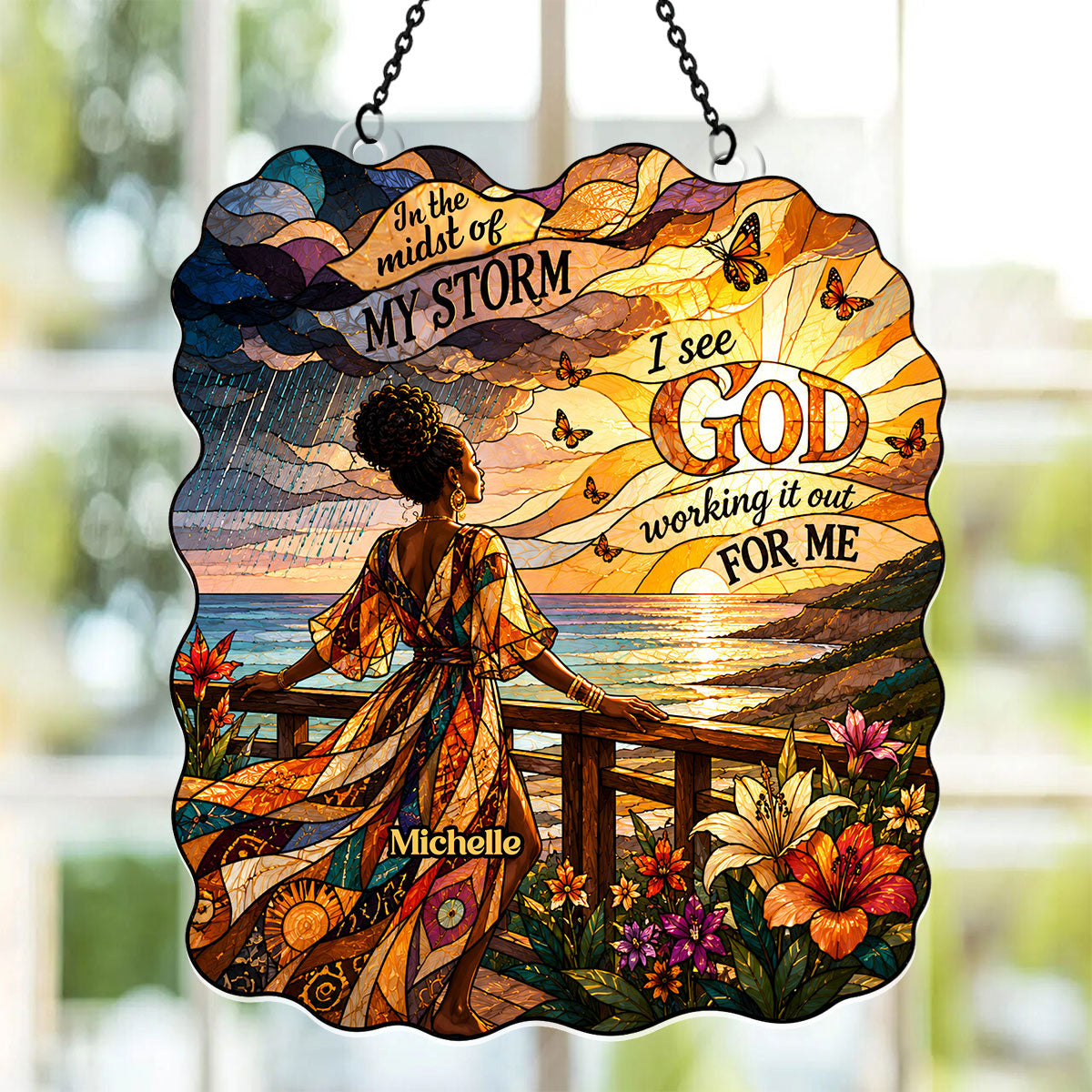 I See God Working It Out For Me - Personalized Acrylic Suncatcher