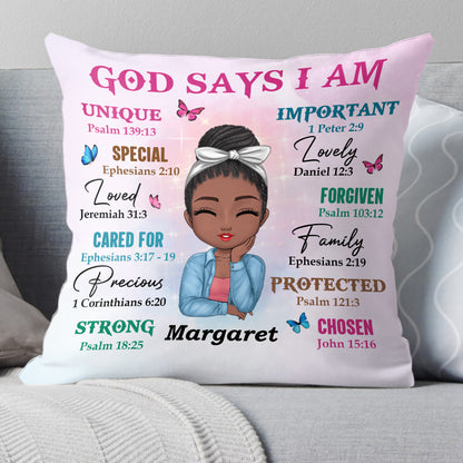 God Says I Am - Personalized Pillow