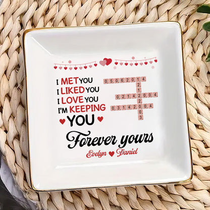 Forever Yours Mark The Dates - Personalized Jewelry Dish