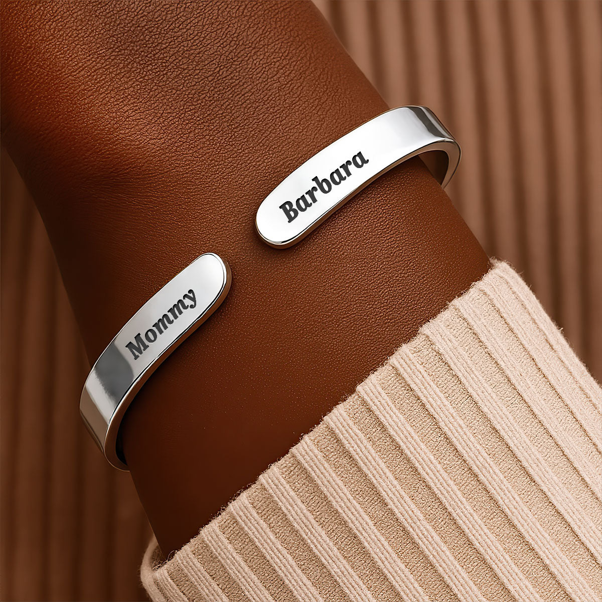 Never Forget That I Love You - Personalized Cuff Bangle Bracelet With Box