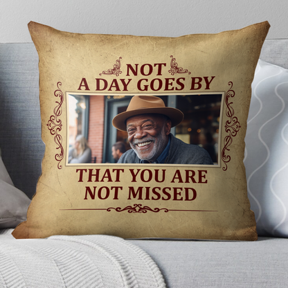 Not A Day Goes By That You Are Not Missed - Personalized Crystal Velvet Pillow