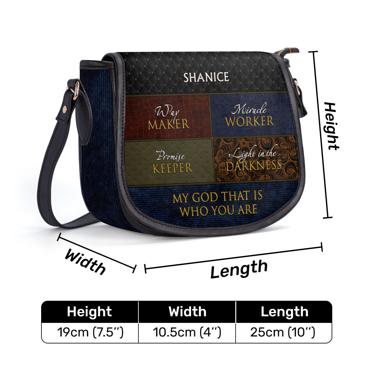 Way Maker- Personalized Leather Saddle Cross Body Bag MB51