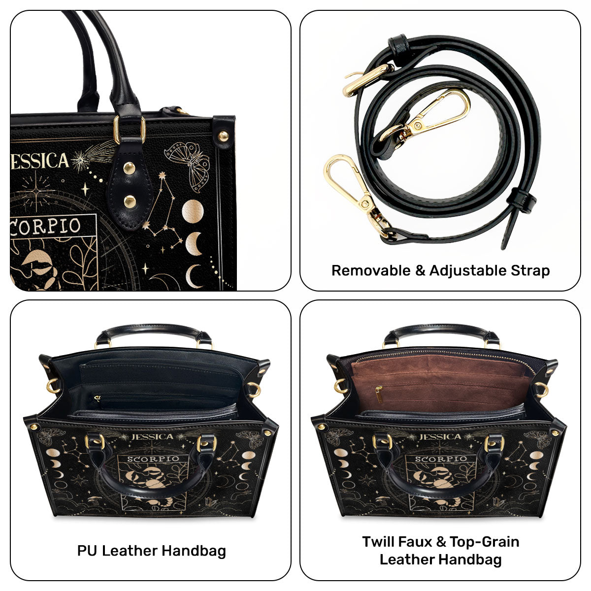 Horoscope - Personalized Leather Handbag SBLHBHA47