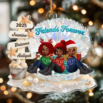 Besties And Sisters Forever - Personalized 1-Layer Acrylic Ornament