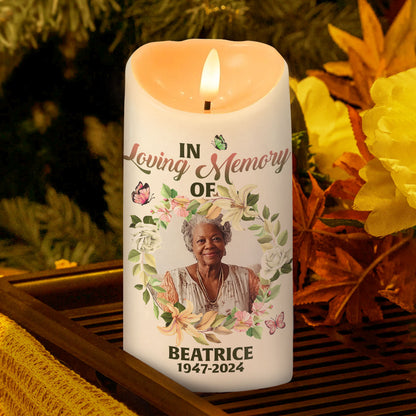 On Angel's Wings You Were Taken Away - Personalized Flameless LED Candle