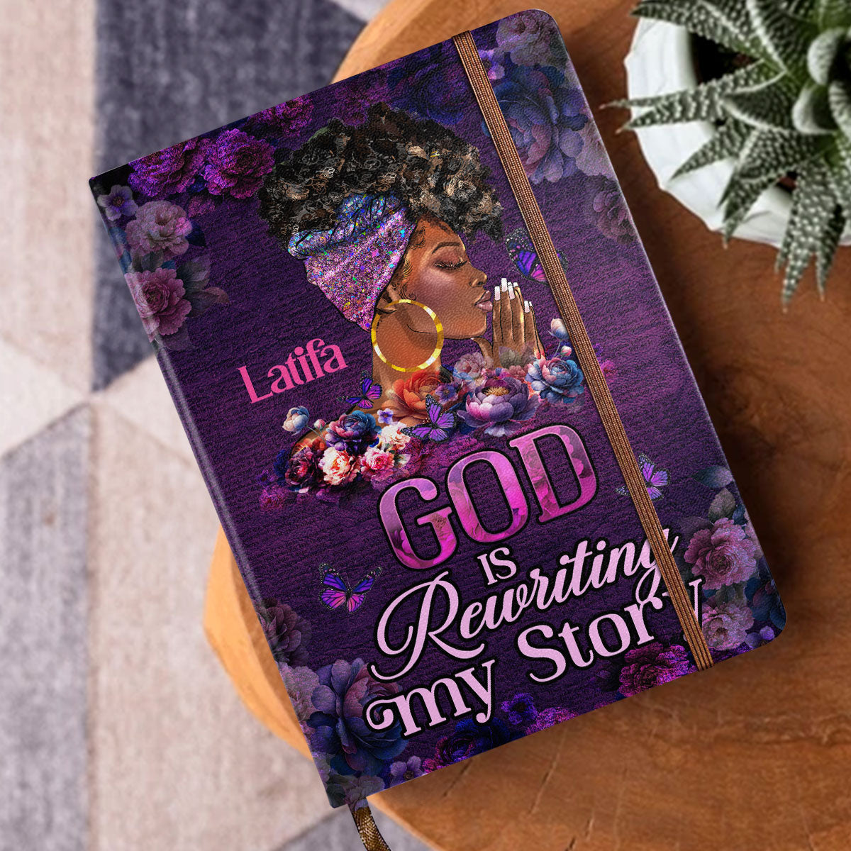 God Is Rewriting My Story - Personalized Leather Cover Notebook