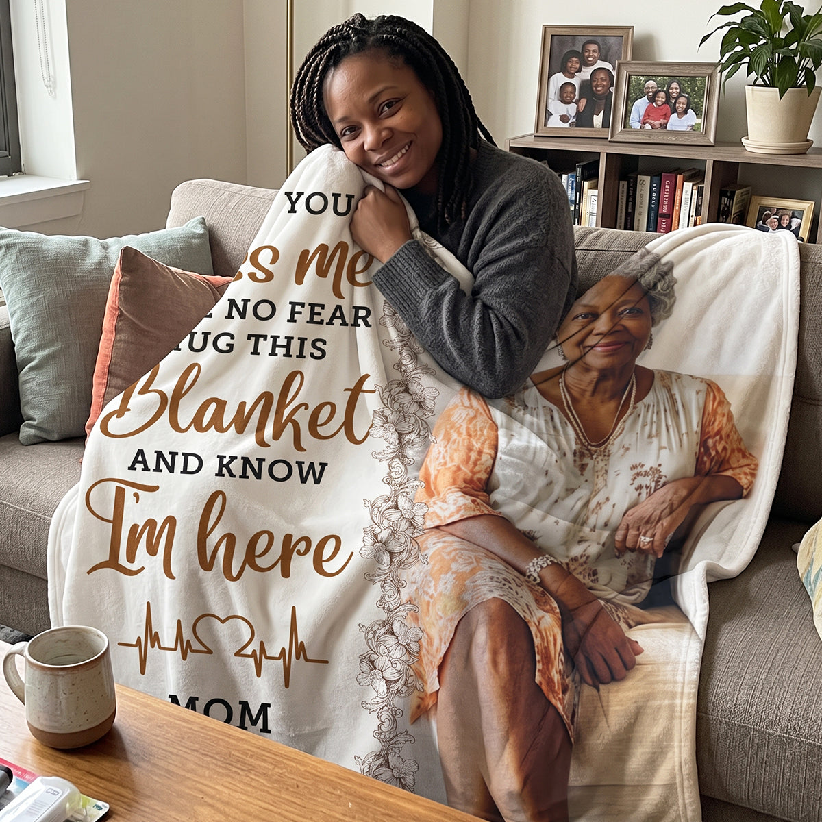 Hug This Blanket And Know I Am Here - Personalized Fleece Blanket