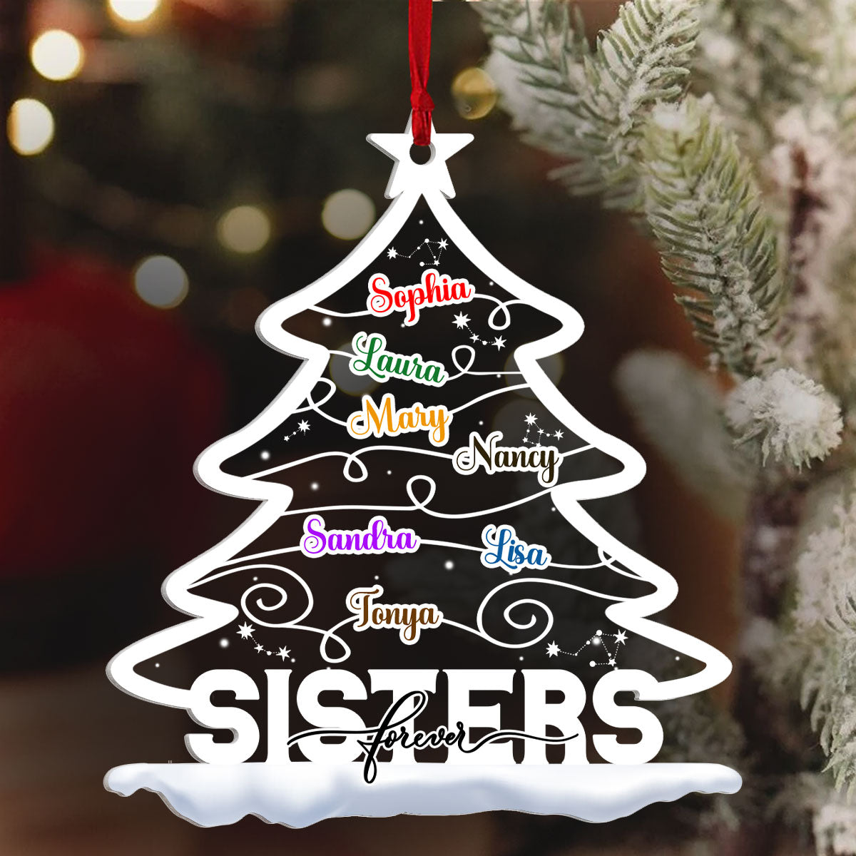 Sisters Forever - Personalized 1-Side Acrylic Ornament