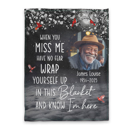 When You Miss Me Have No Fear - Personalized Fleece Blanket