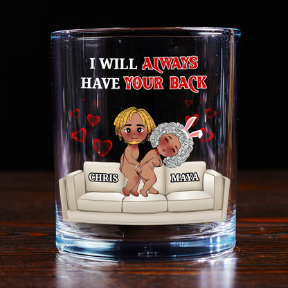 I Promise To Always Be By Your Side - Personalized Round Whiskey Glass