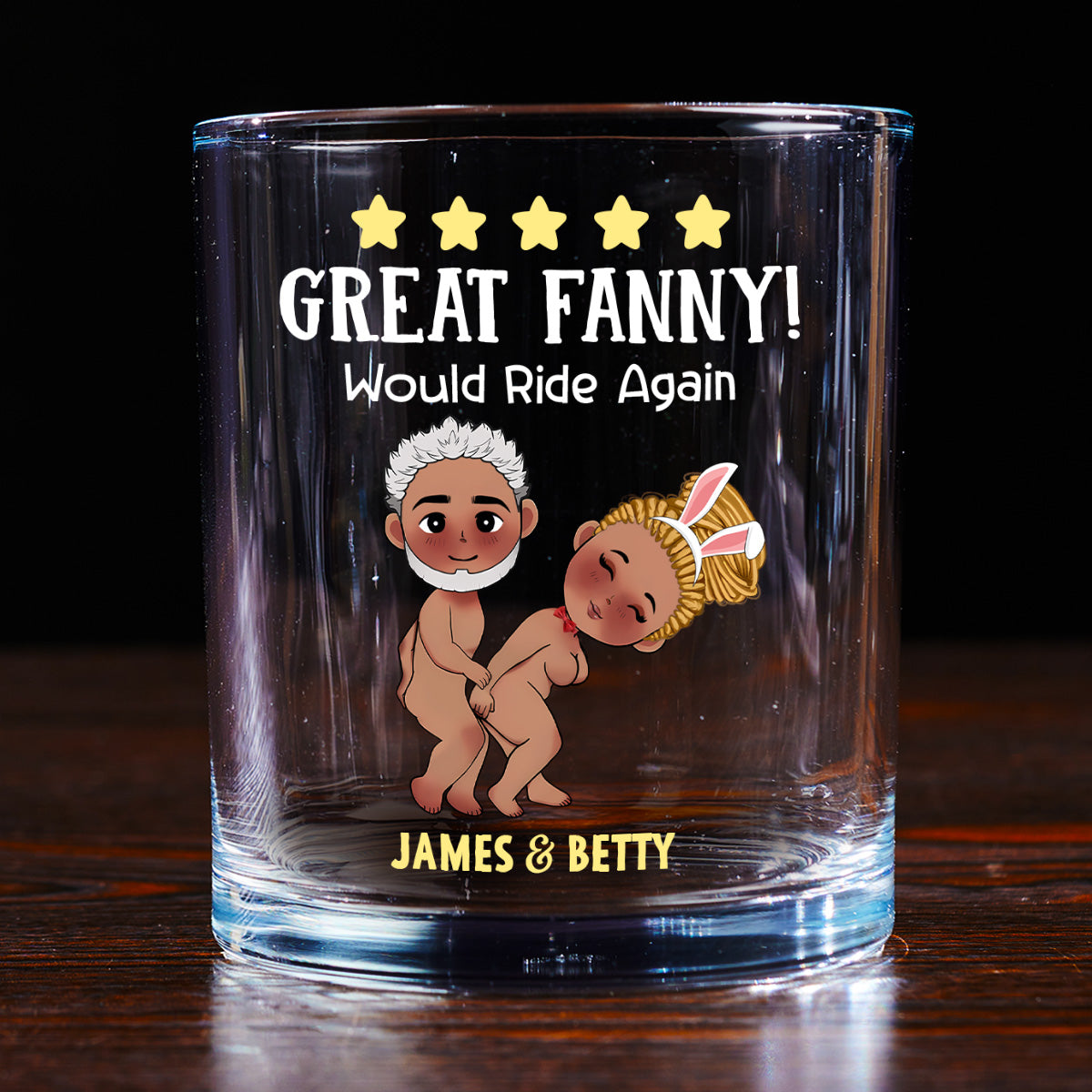 Great Fanny - Personalized Round Whiskey Glass