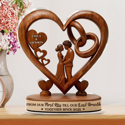 From Our First Kiss Till Our Last Breath - Personalized Custom Shaped Acrylic Plaque
