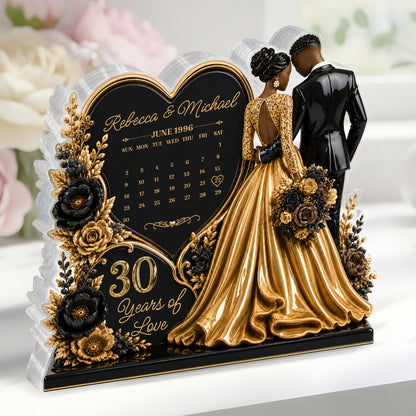 Wedding Couple Romantic Anniversary Gift - Personalized Custom Shaped Acrylic Plaque
