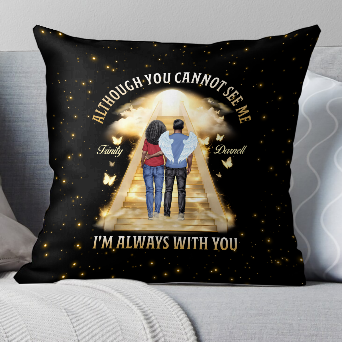 I'm Always With You - Personalized Crystal Velvet Pillow