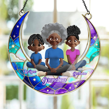 Grandma Mom Moon Love - Personalized Acrylic Suncatcher