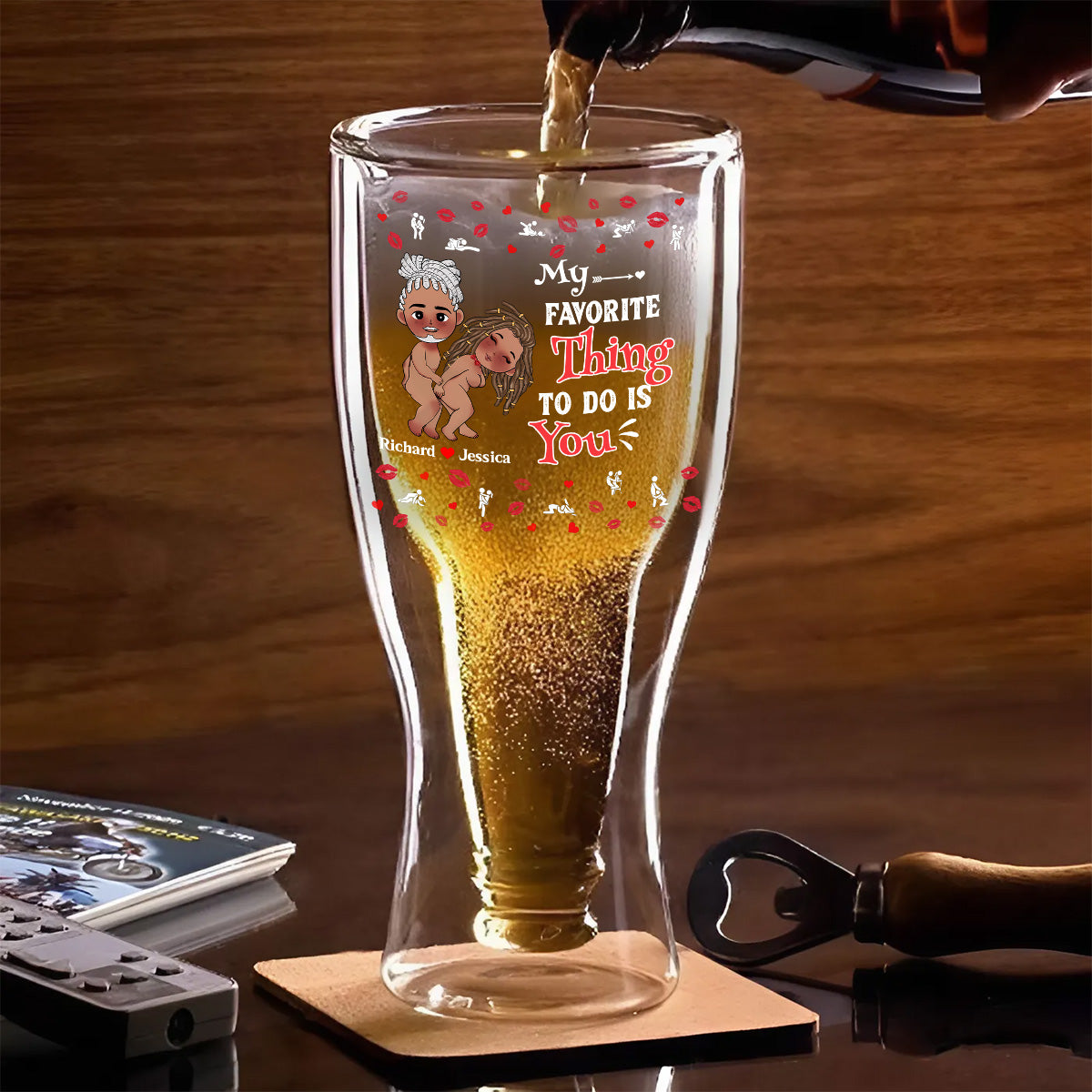 You Have My Heart - Personalized Inverted Beer Glass