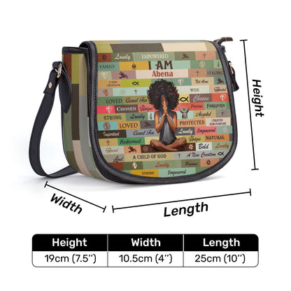 I Am Chosen- Personalized Leather Saddle Cross Body Bag MB50