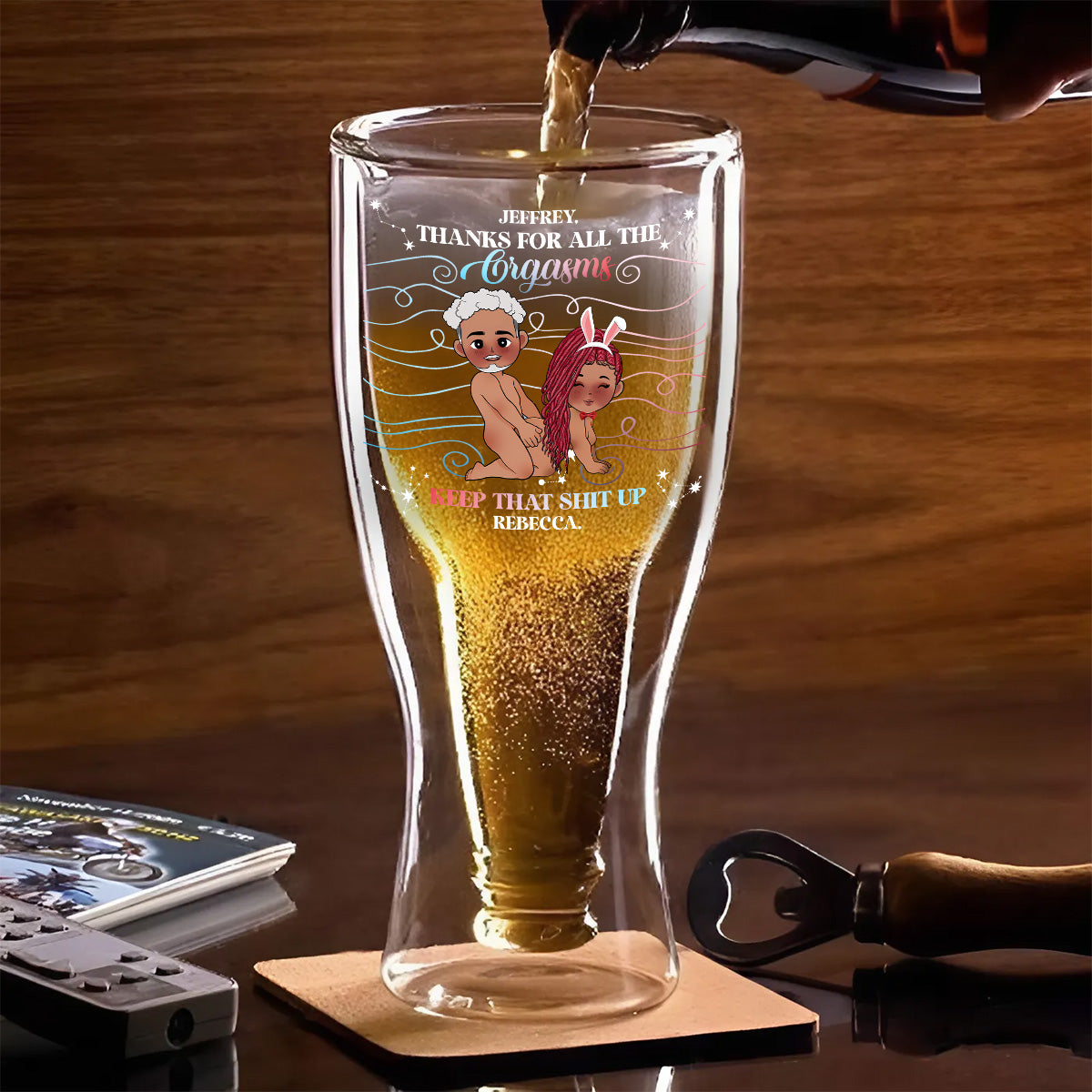 Thanks For All - Personalized Inverted Beer Glass