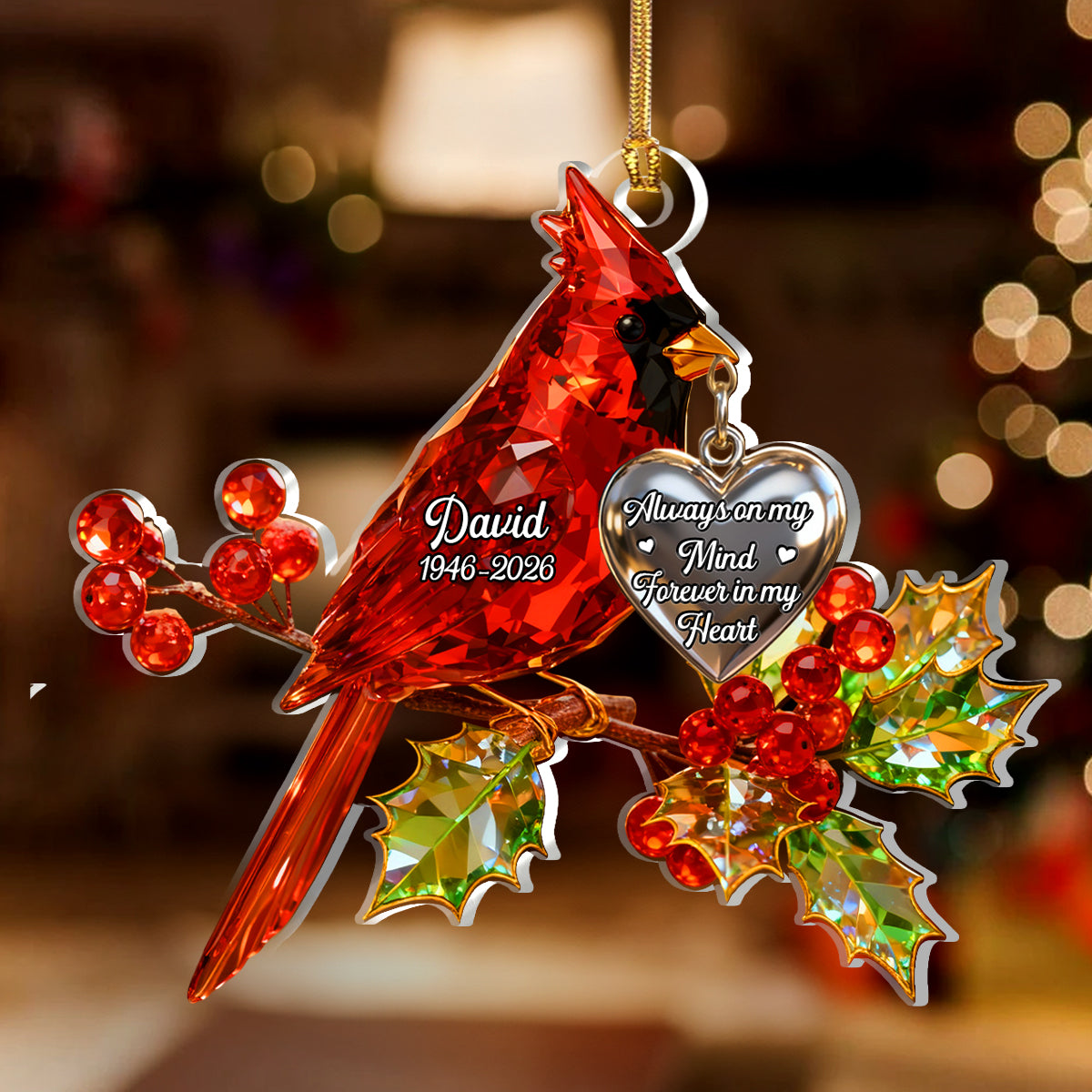 Always On My Mind Forever In My Heart - Personalized 1-Layer Acrylic Ornament