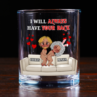 I Promise To Always Be By Your Side - Personalized Round Whiskey Glass