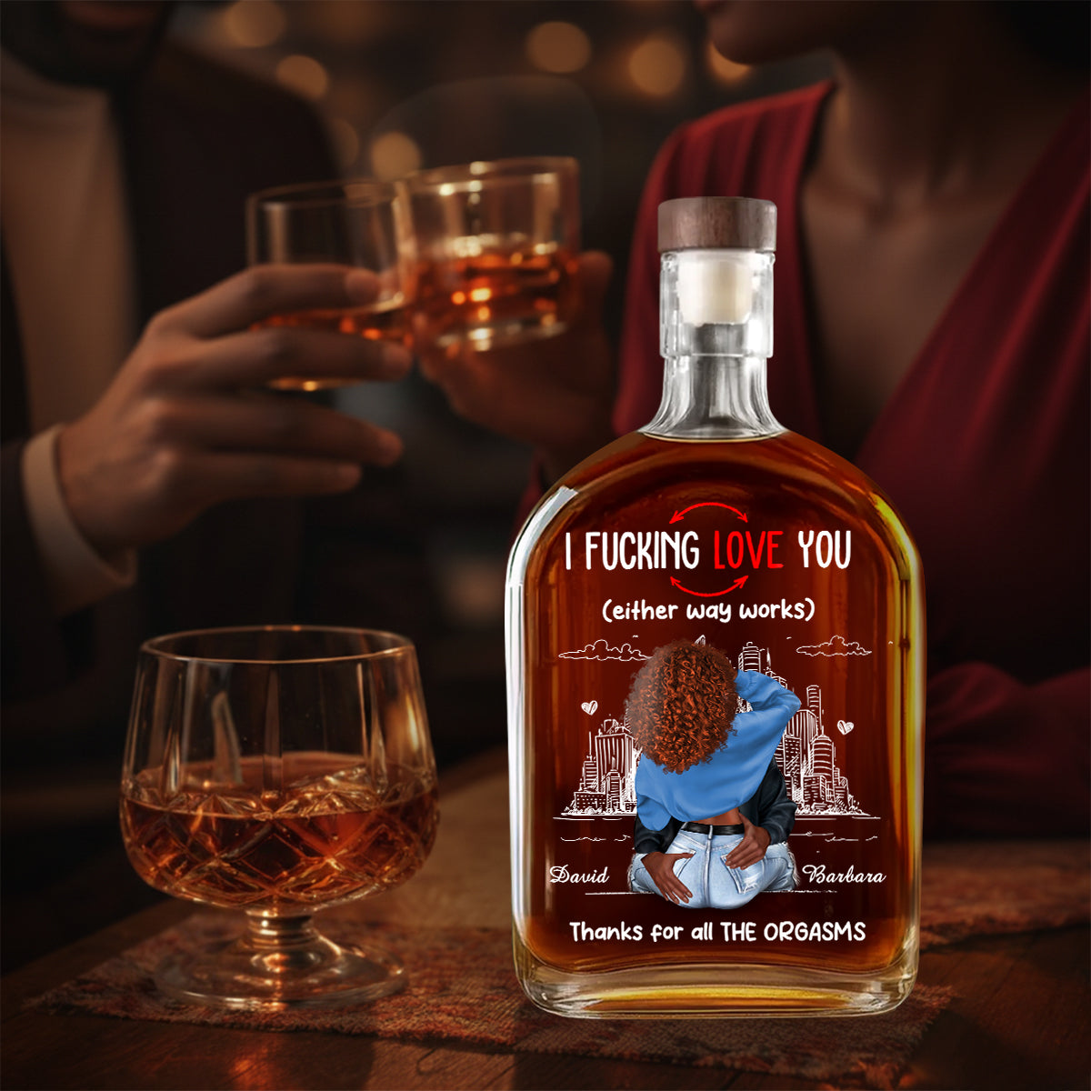 Thanks For All The Orgasms - Personalized Whiskey Bottle