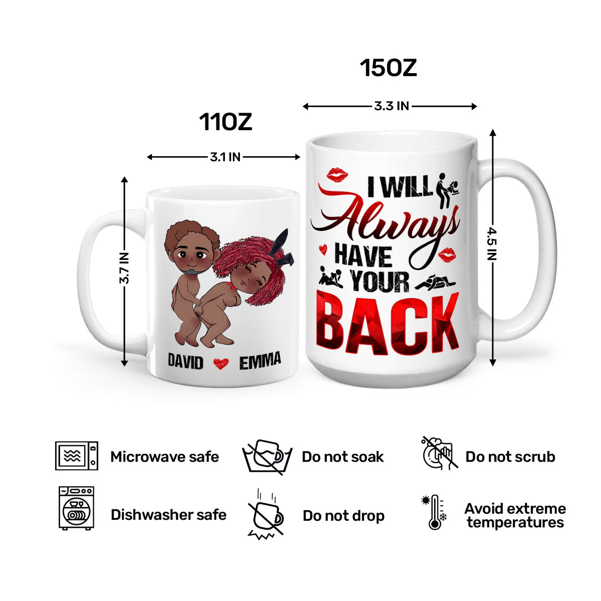 I Will Always Have Your Back - Personalized White Ceramic Mug