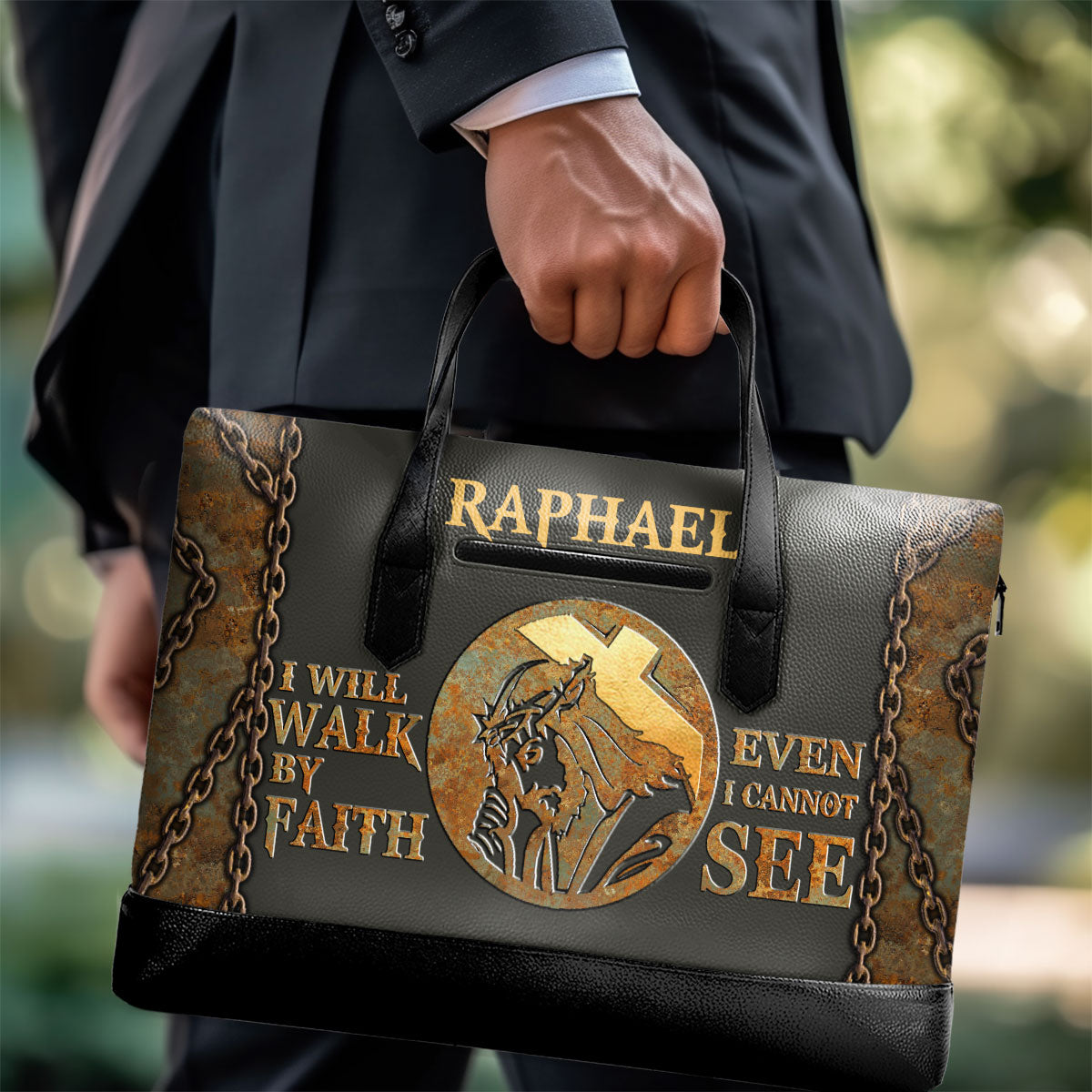 I Will Walk By Faith Even I Cannot See - Personalized Men Briefcase SBMBCN34