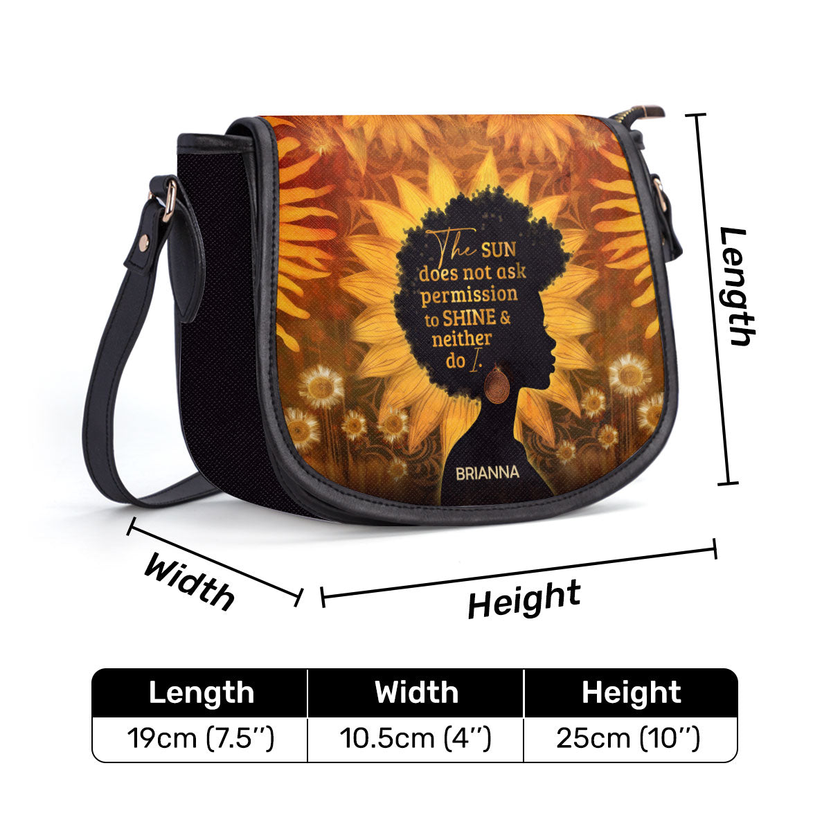 I Shine- Personalized Leather Saddle Cross Body Bag MB11