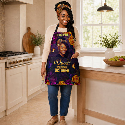 Custom Photo A Beautiful Queen - Personalized Apron With Pocket