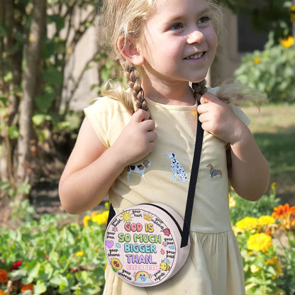 God Is So Much Bigger Than Children - Personalized Kid Round Purse SBCRBLHA1526M