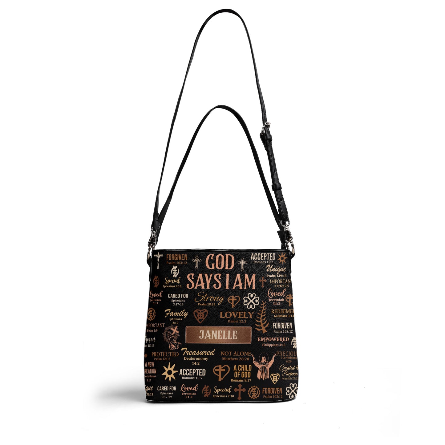 God Says I Am - Personalized Bucket Bag SBBD18LM1281TA