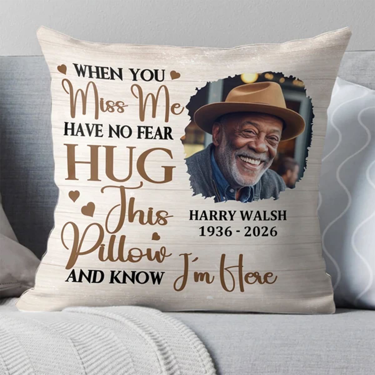 When You Miss Me Have No Fear - Personalized Crystal Velvet Pillow