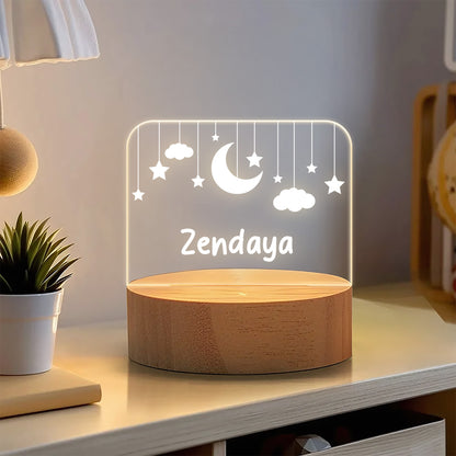 Goodnight My Baby - Personalized Round Base LED Night Light