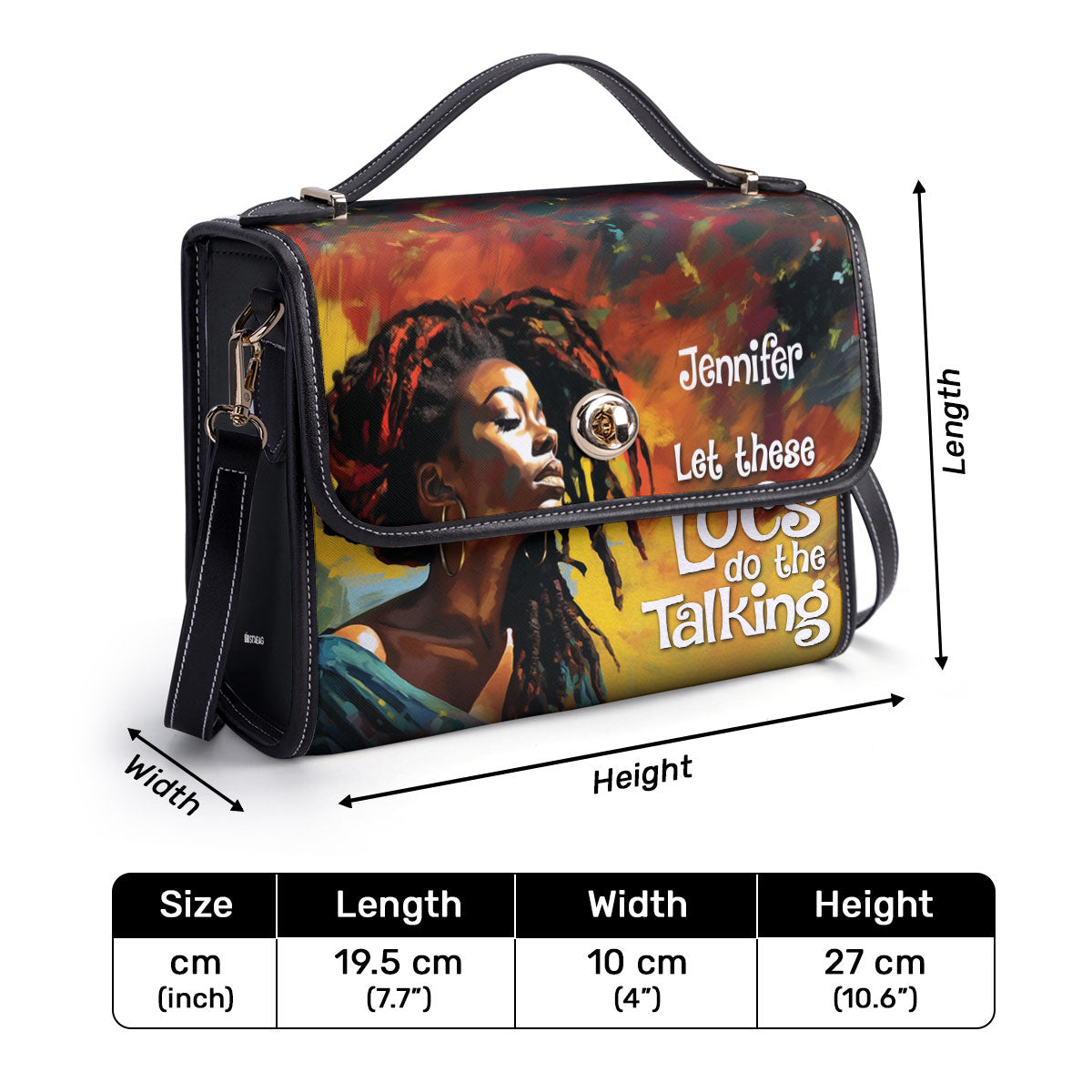 Let These Locs Do The Talking - Personalized Leather Satchel  STB07