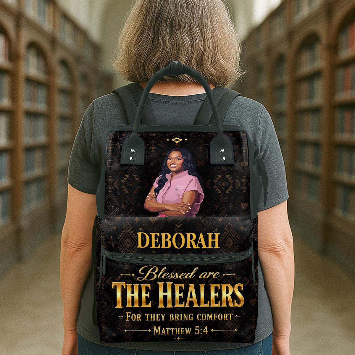Blessed Are The Healers For They Bring Comfort - Personalized Duckbilled Backpack