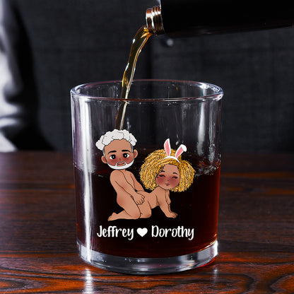 Life Is Better With Doggy - Personalized Round Whiskey Glass