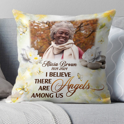 I Believe There Are Angels Among Us - Personalized Crystal Velvet Pillow