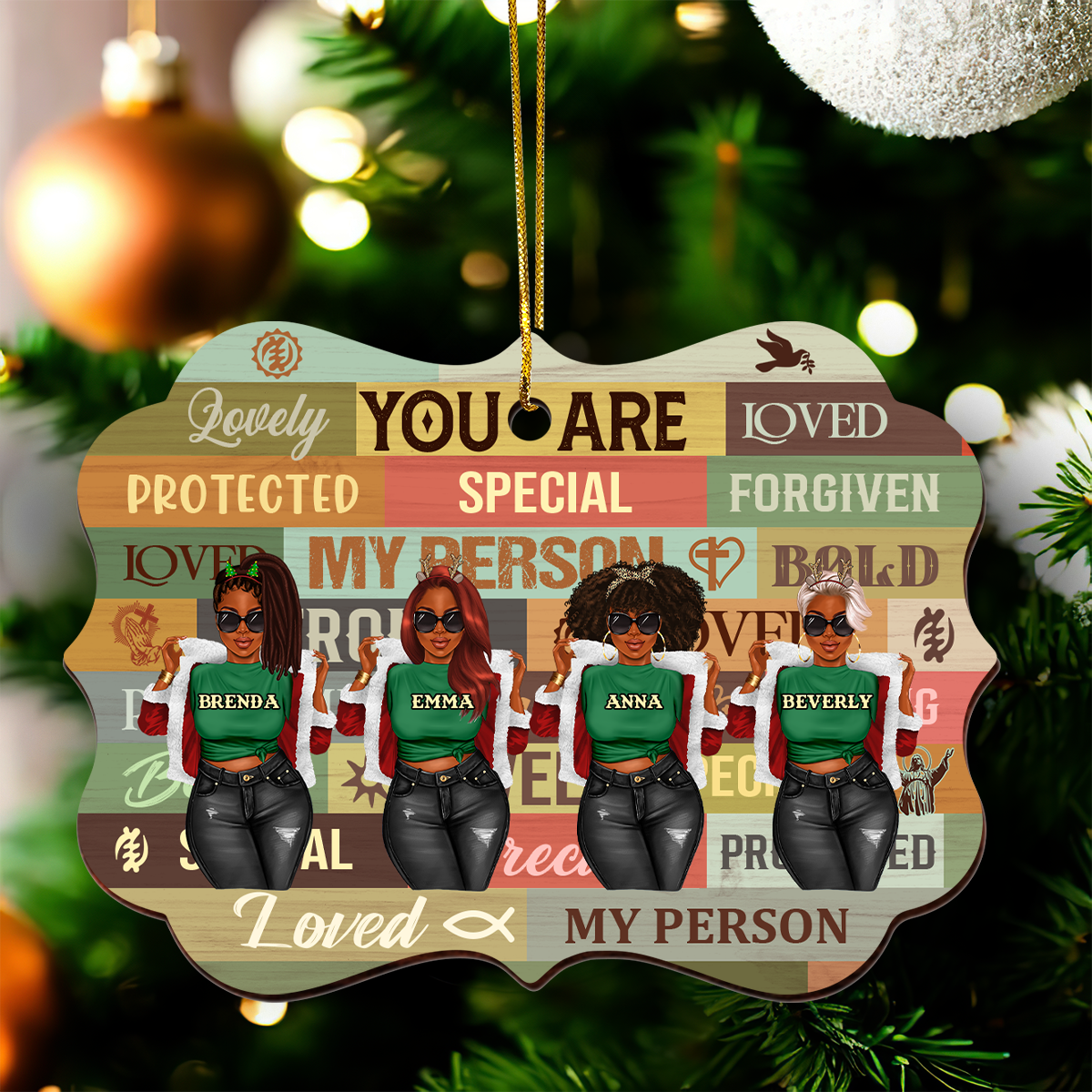 You Are - Personalized Custom Shape Wood Ornament Cutout & Print 2 Sides