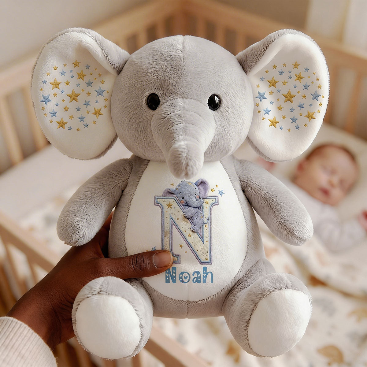 Cute Elephant Alphabet Name - Personalized Stuffed Elephant