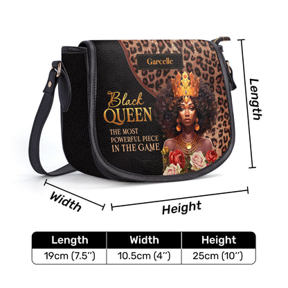 Black Queen is Powerfu- Personalized Leather Saddle Cross Body Bag MB24