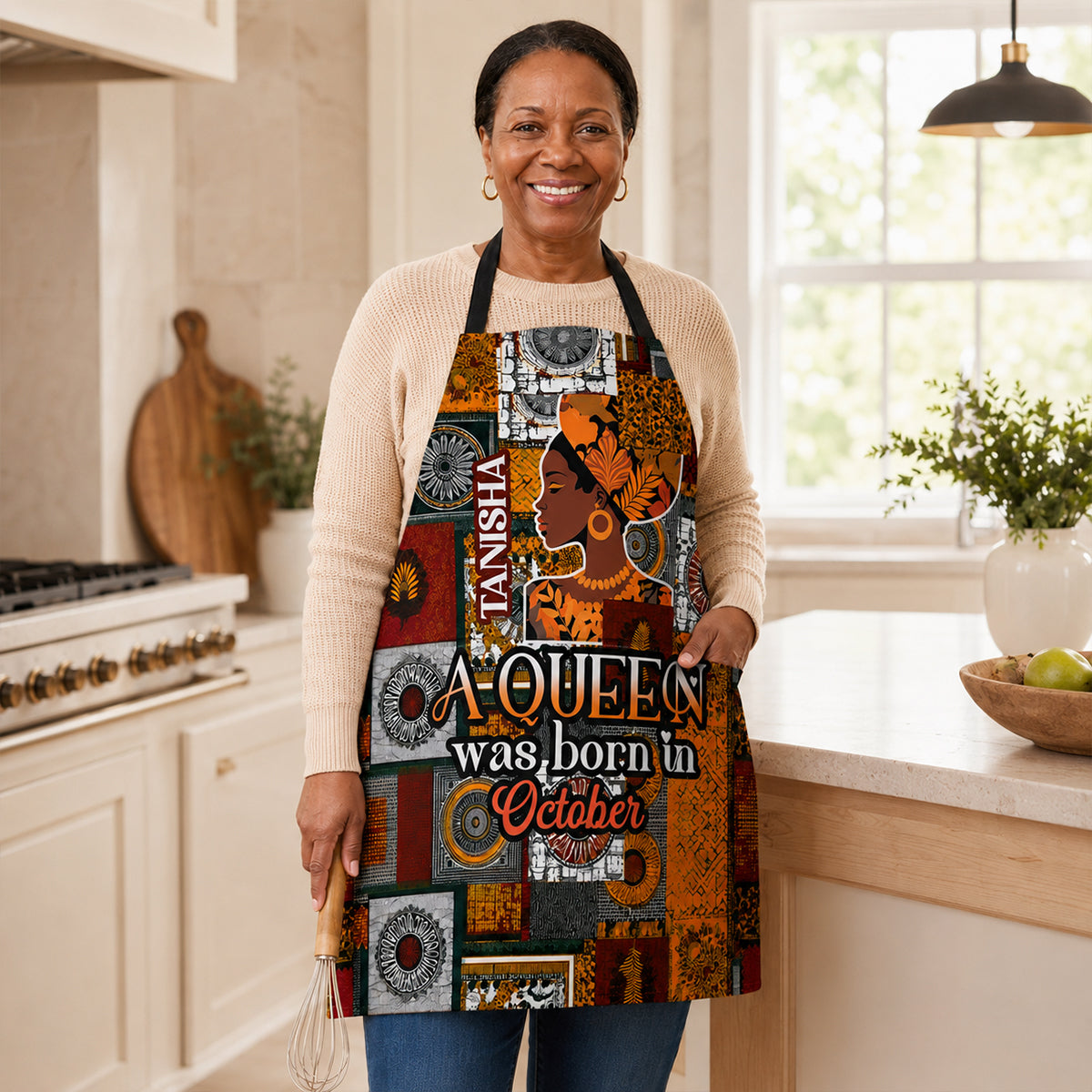 A Beautiful Queen - Personalized Apron With Pocket