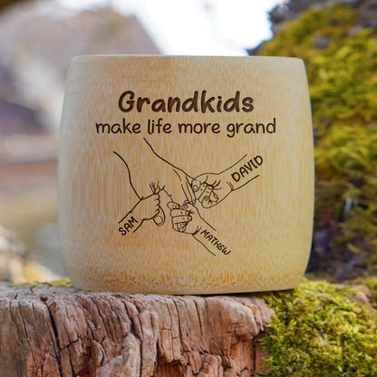 Grandkids Make Life More Grand - Personalized Bamboo Cup