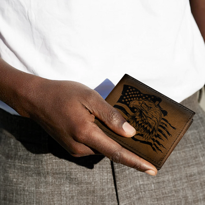 He Can Do All Things Through Christ Who Strengthens Him - Personalized Leather Folded Wallet SBLFWLM2753T