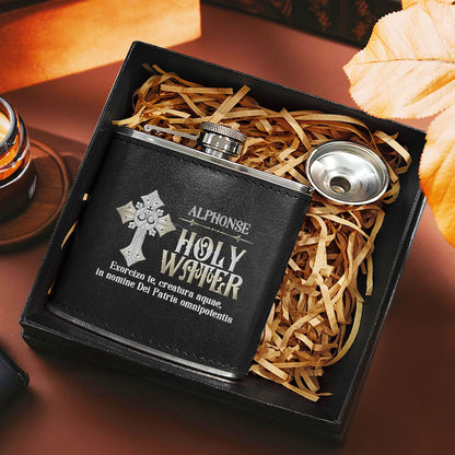 Holy Water - Personalized Leather Flask SBLFLALM2163TA