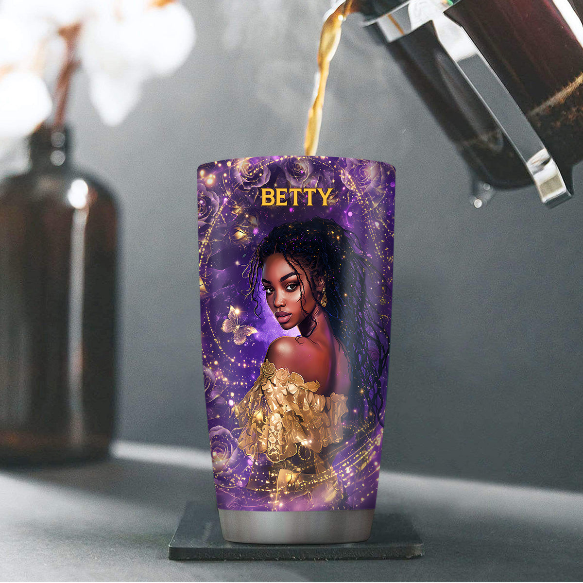 She Whispered Back I Am The Storm - Personalized Stainless Steel Tumbler