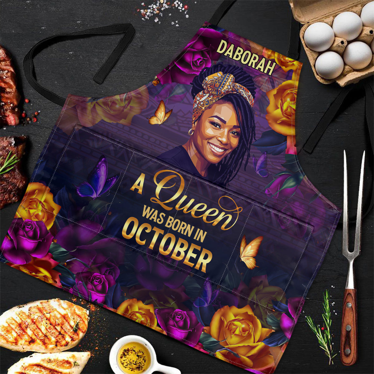 Custom Photo A Beautiful Queen - Personalized Apron With Pocket