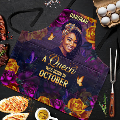 Custom Photo A Beautiful Queen - Personalized Apron With Pocket