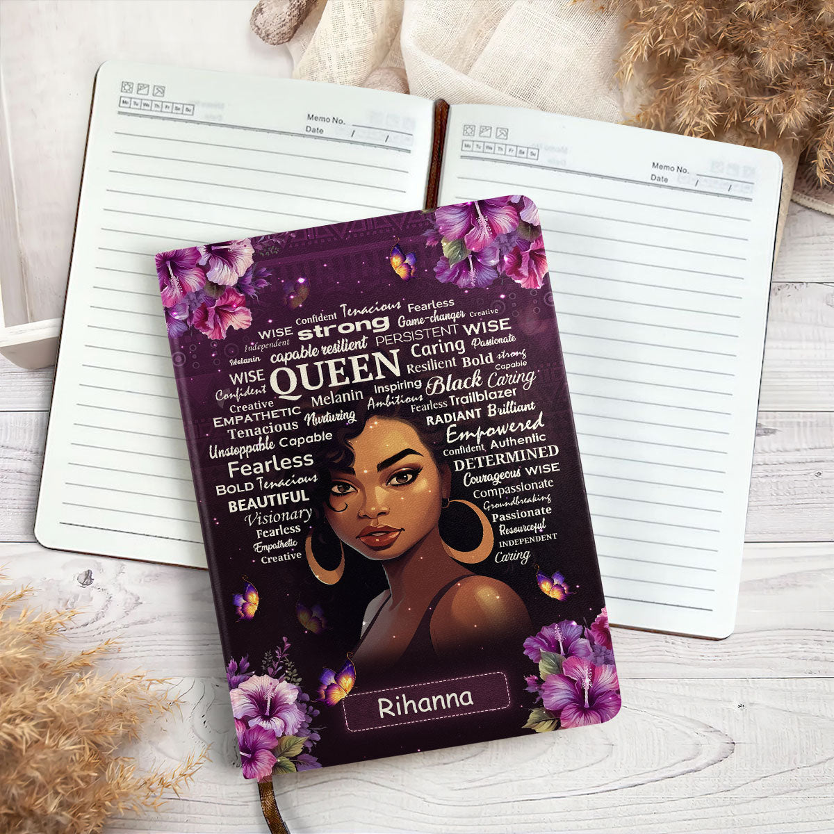 Black Queen - Personalized Leather Cover Notebook